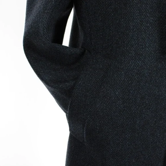 Cardinal of Canada NWT Top Coat Size 42R US Blue & Black Herringbone Wool/Cash